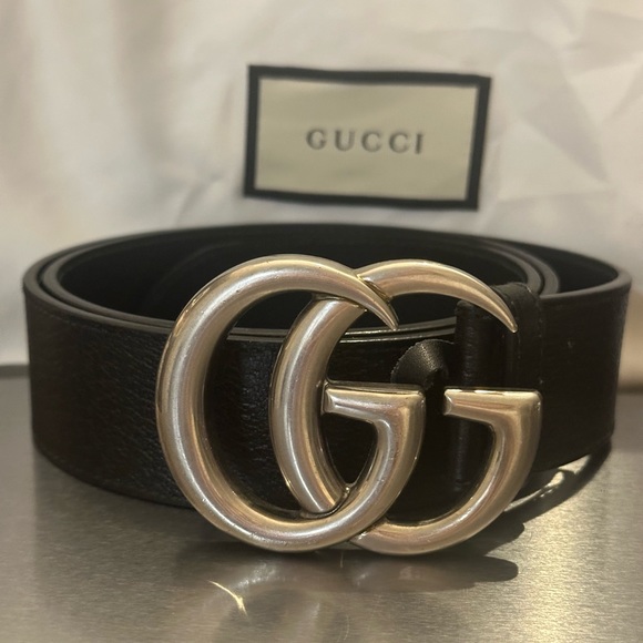 Men’s Double G Leather Gucci Belt - Picture 2 of 12